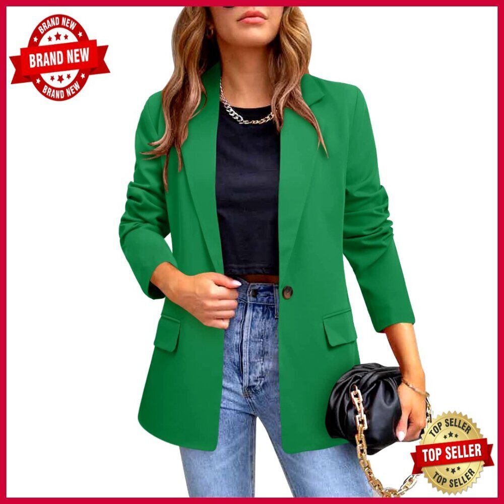 Women's Casual Blazer Long Sleeve Open Front Work Office Jacket